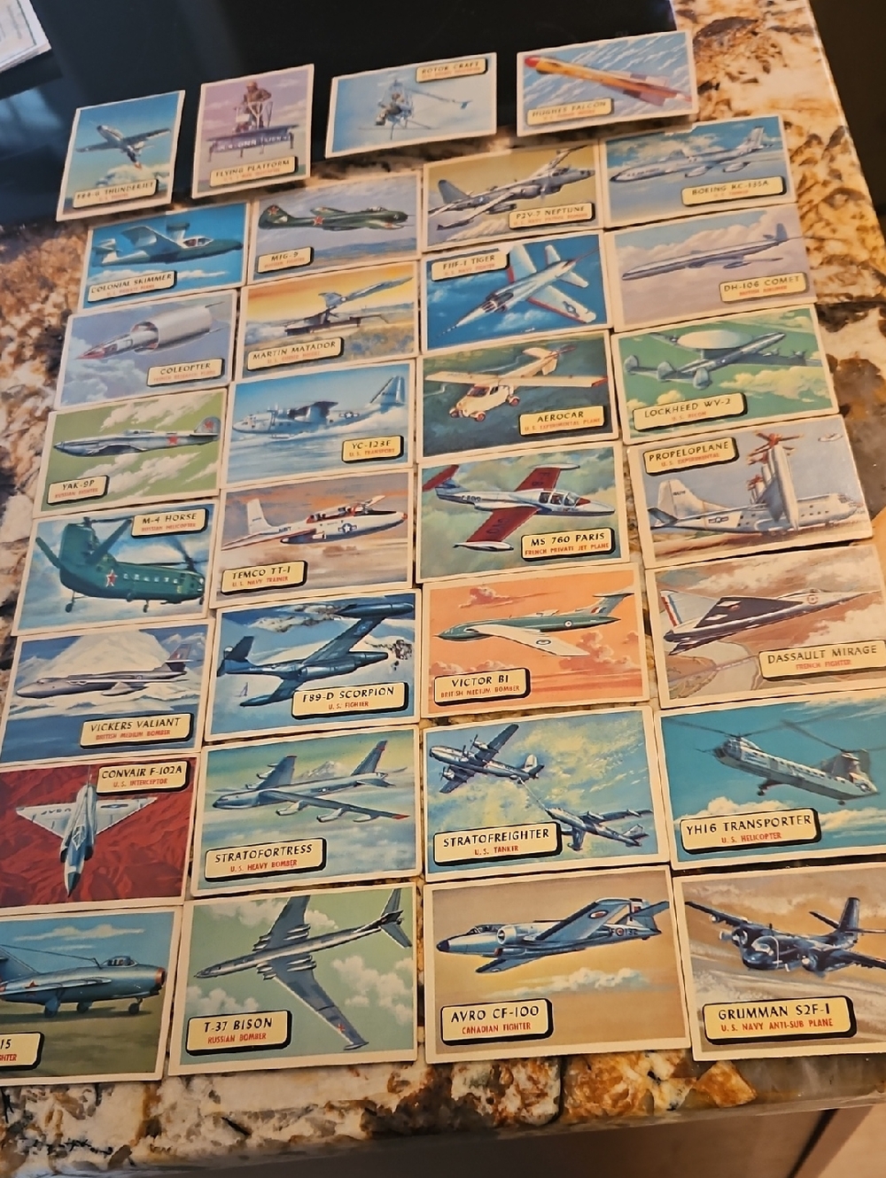 1957 Topps Planes ( Red Backs )Vintage Aviation Trading Cards. Set of 32.